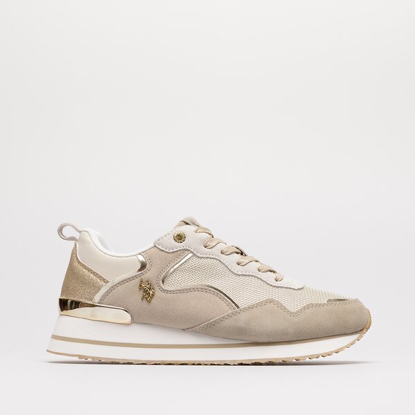 Sneakersy U.S. POLO ASSN LAYLA (LAYLA001W/BEI-GOL02) Biały
