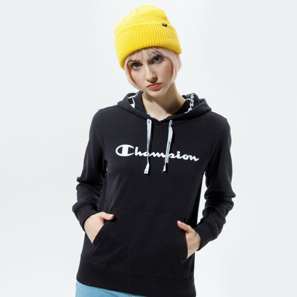 Bluzy CHAMPION BLUZA Z KAPTUREM HOODED SWEATSHIRT (112580KK001) Czarny