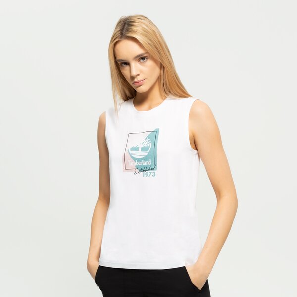 Koszulki TIMBERLAND TANK SUMMER LOGO TANK (TB0A41Z21001) Biały