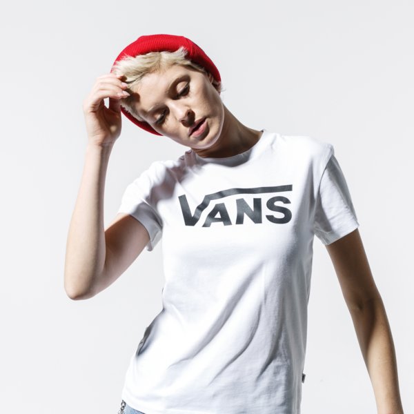 Koszulki VANS T-SHIRT FLYING V CREW TEE (VN0A3UP4WHT1) Biały