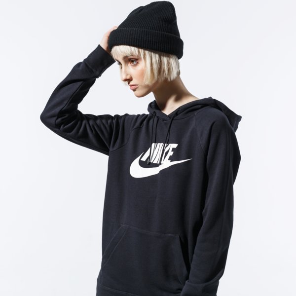 Bluzy NIKE BLUZA Z KAPTUREM SPORTSWEAR ESSENTIAL ESSENTIAL (BV4126-010) Czarny