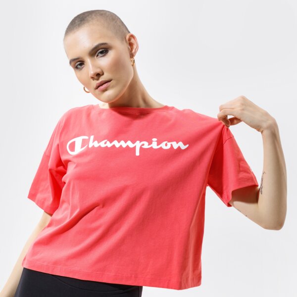 Koszulki CHAMPION T-SHIRT CREWNECK T-SHIRT (113970PS004) Koralowy