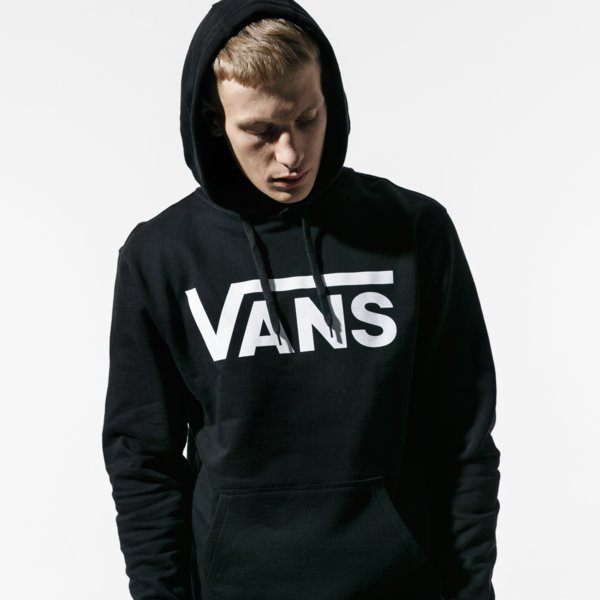 Bluzy VANS BLUZA Z KAPTUREM VANS CLASSIC PO HOODIE II BLACK/WHITE (VN0A456BY281) Czarny