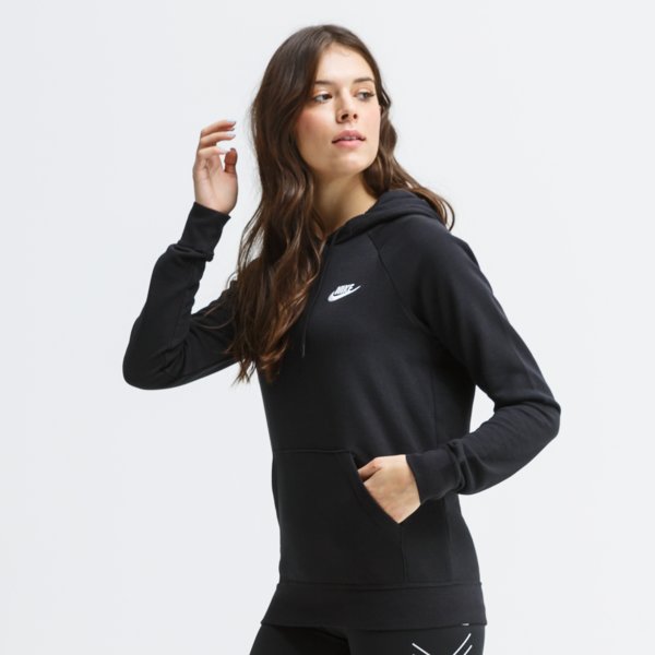 Bluzy NIKE BLUZA Z KAPTUREM W NSW ESSNTL HOODIE PO FLC (BV4124-010) Czarny