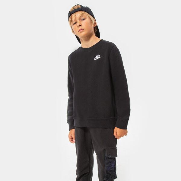 Bluzy NIKE BLUZA B NSW CLUB CREW BB B (DV1234-010) Czarny