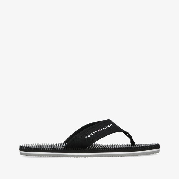 Klapki TOMMY HILFIGER MASSAGE FOOTBED BEACH SANDAL (FM0FM03979BDS) Czarny