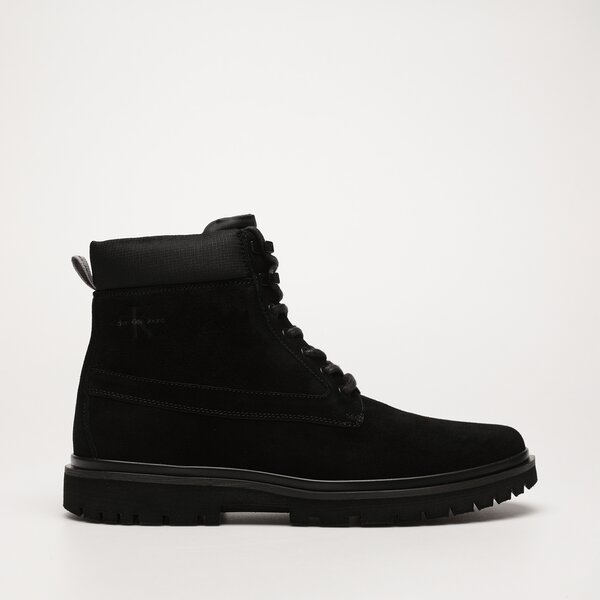 Buty casual CALVIN KLEIN EVA MID LACEUP BOOT SUEDE (YM0YM0080200T) Czarny