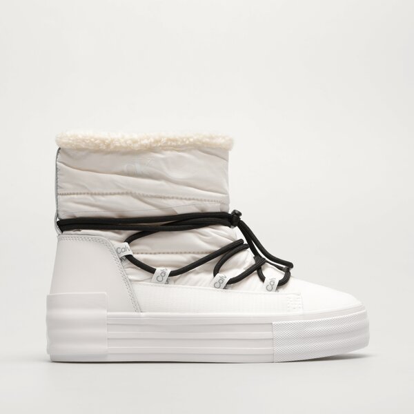 Buty casual CALVIN KLEIN BOLD VULC FLATF SNOW BOOT WN (YW0YW01181YBR) Biały