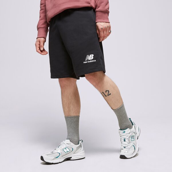 Spodenki NEW BALANCE SZORTY NB ESSENTIALS STACKED SHORT (MS31540BK) Czarny