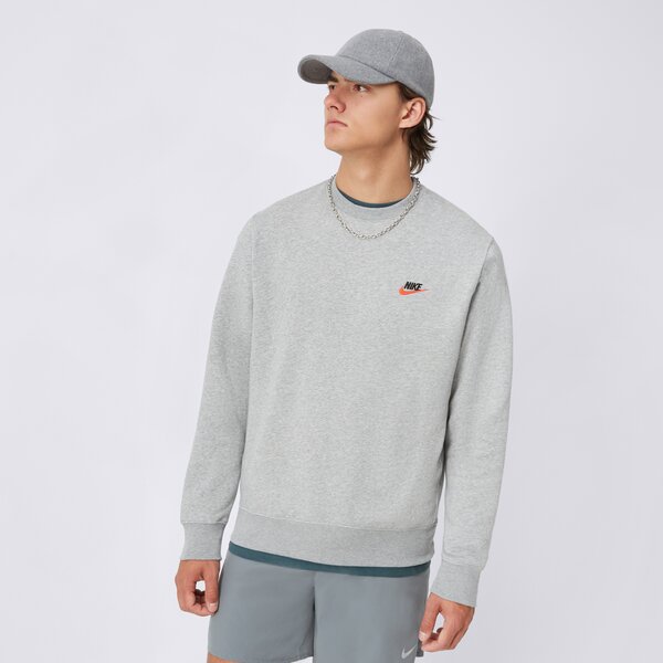 Bluzy NIKE BLUZA M NSW CLUB DT CREW BB (DQ8383-064) Szary