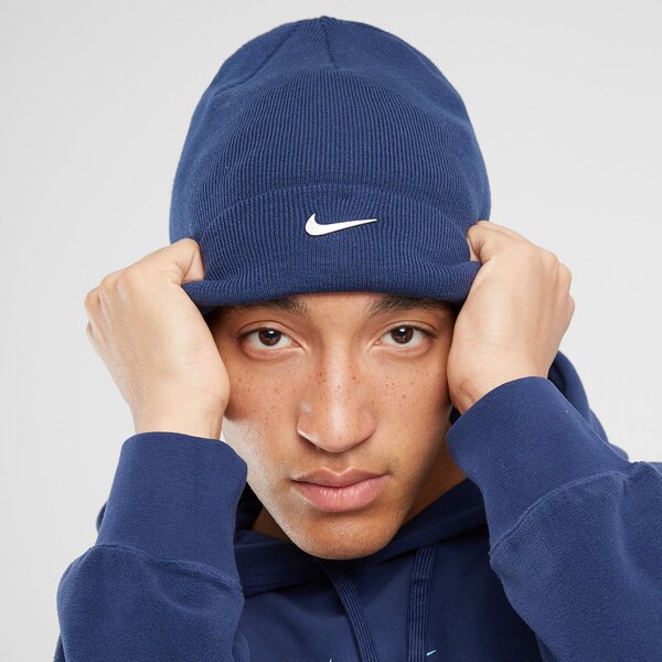 Czapki zimowe NIKE CZAPKA U NK PEAK BEANIE SC MTSWSH L (FB6527-410) Granatowy