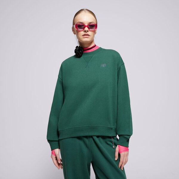 Bluzy NEW BALANCE BLUZA ATHLETICS FRENCH TERRY CREW (WT41500NWG) Zielony
