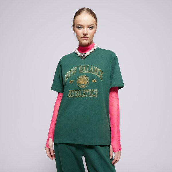 Koszulki NEW BALANCE T-SHIRT ATHLETICS OVERSIZED CREST T-SHIRT (WT43548NWG) Zielony