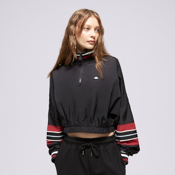 Bluzy ELLESSE BLUZA ROZPINANA TAMMY CROP TRACK TOP BLK (SGV20150011) Czarny