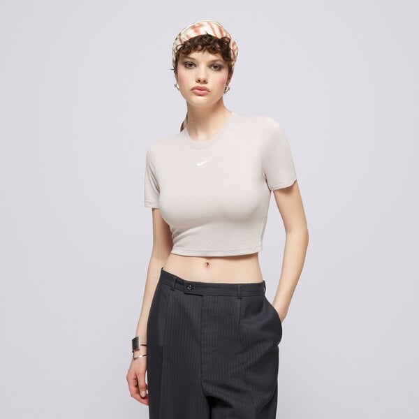 Nike NIKE T-SHIRT W NSW ESSNTL SLM CRP (FB2873-019) Różowy