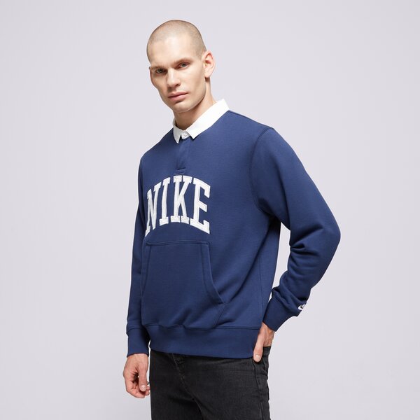 Nike NIKE BLUZA M NK CLUB HBR FT LS POLO (FN3112-410) Granatowy
