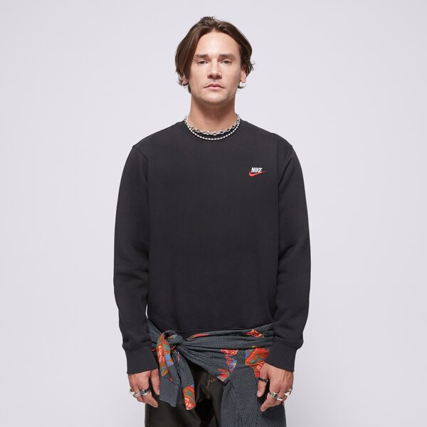 Bluzy NIKE BLUZA M NSW CLUB DT CREW BB ESSENTIALS (DQ8383-012) Czarny