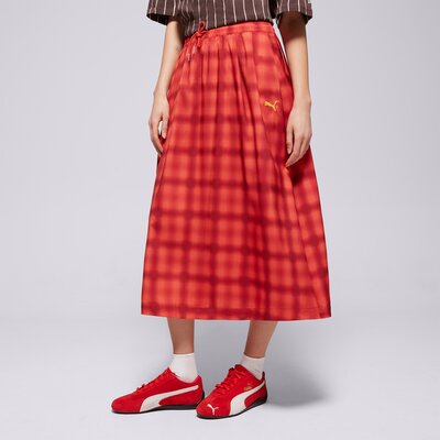 Spódnice PUMA SPÓDNICZKA WOVEN MIDI AOP PLEATED SKIRT (629795 15) Czerwony