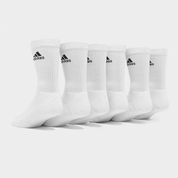 ADIDAS 6 PACK BADGE OF SPORT CUSHIONED CREW SOCKS (DZ9353)