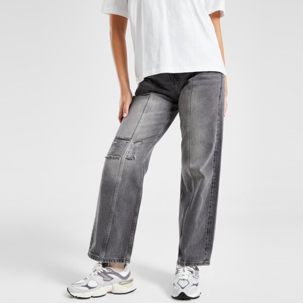 Jeansy HOODRICH SPODNIE LOGO APLIQ JEAN BLK (HW04240302) Szary