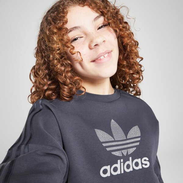 ADIDAS BLUZA (G)GLTR TREF 3S CREW BLU G (JD1246)