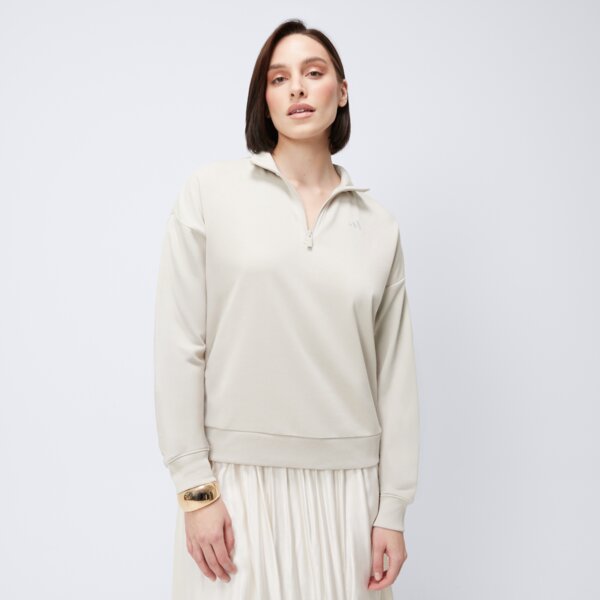 Bluzy ADIDAS BLUZA W SL FT QZ (JD9959) Beżowy
