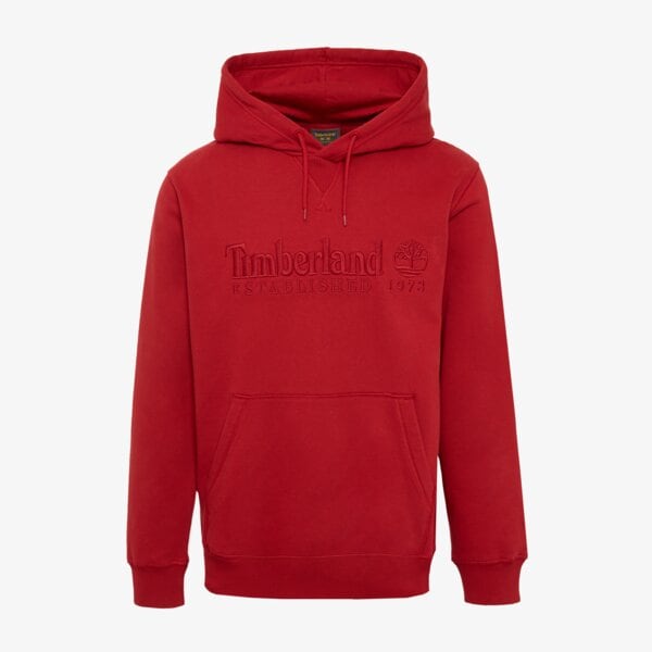 Bluzy TIMBERLAND BLUZA Z KAPTUREM ESTABLISHED 1973 EMBROIDERED LOG (TBC0YHB6AI71) Czerwony