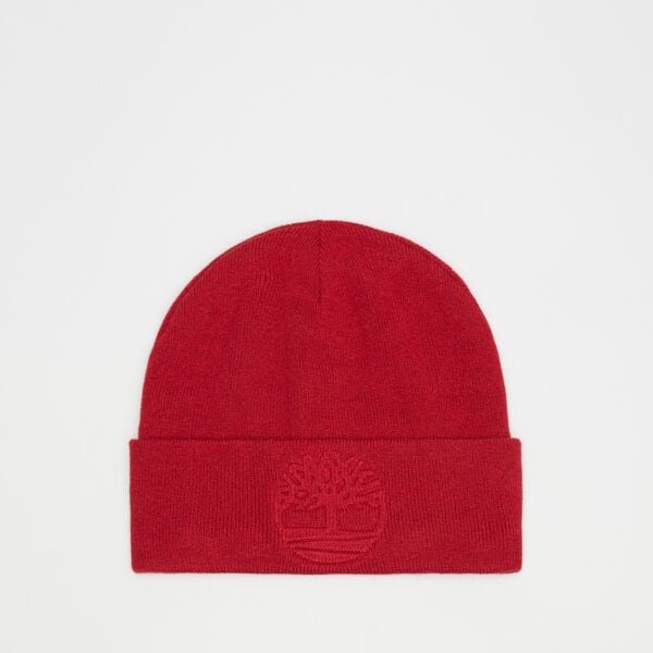 Czapki zimowe TIMBERLAND CZAPKA EMBOSSED TREE BEANIE (TB0A67UEAI71) Czerwony